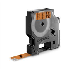 Dymo D1 nastro vinile High Perf. 12 mm x 3 m nero su arancio 2