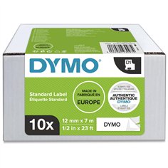 1x10 Dymo D1 nastro 12mmx7m nero su bianco