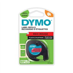 Dymo Letratag nastro plastica rosso 12 mm x 4 m 2