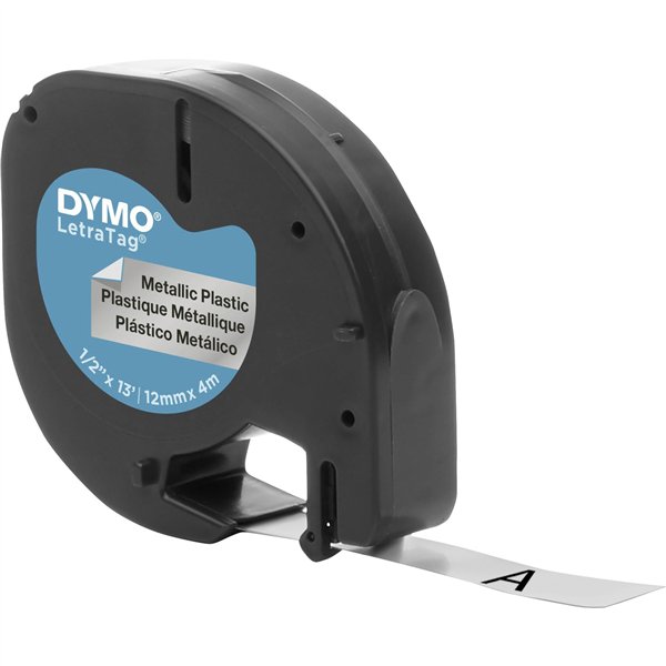 Dymo Letratag nastro metallo argento 12 mm x 4 m