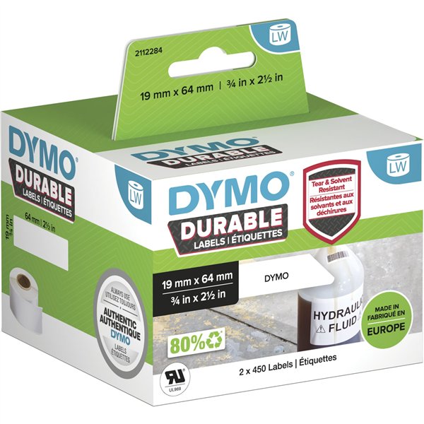 Dymo LW-Etichette in plastica 19 x 64 mm 2x 450 pz.