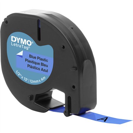 Dymo Letratag nastro plastica blu 12 mm x 4 m