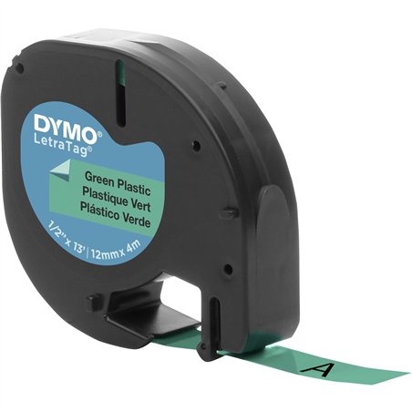 Dymo Letratag nastro plastica verde 12 mm x 4 m