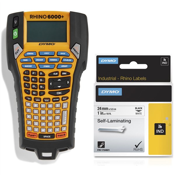 Dymo Rhino 6000+ vin. autolam. 24 mm x 5,5 m nero su bianco