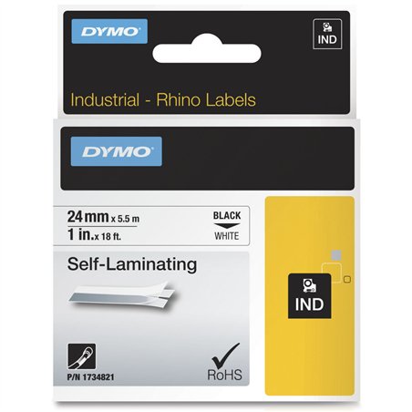Dymo Rhino 6000+ vin. autolam. 24 mm x 5,5 m nero su bianco