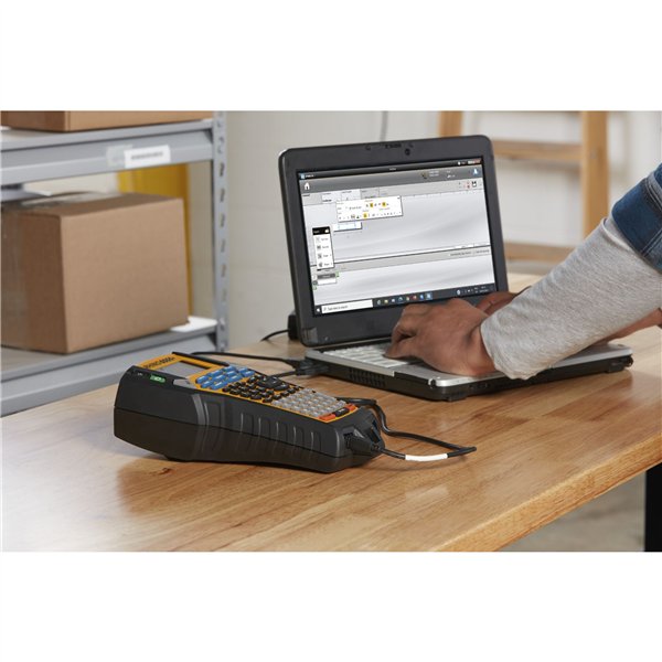 Dymo Rhino 6000+ Vinyl 24 mm x 5,5 m nero su bian.