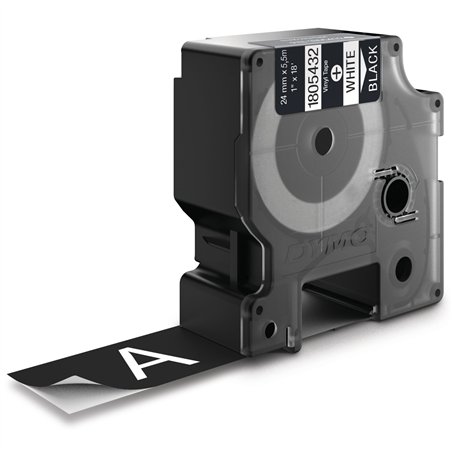 Dymo Rhino 6000+ Vinyl 24 mm x 5,5 m bian. su nero