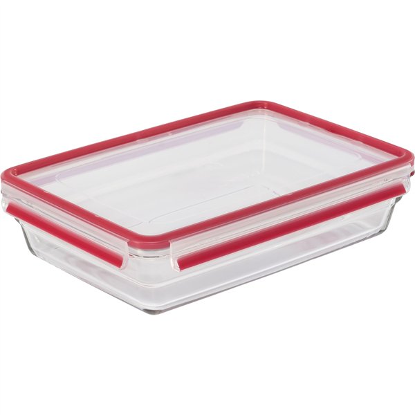 Emsa Clip&Close Glass  contenit. salvafreschezza 3 L vetro rosso