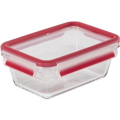 Emsa Clip&Close Glass contenitore 850 ml vetro rosso