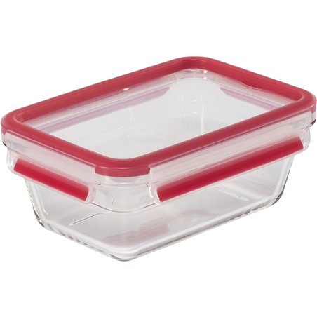 Emsa Clip&Close Glass contenitore 850 ml vetro rosso