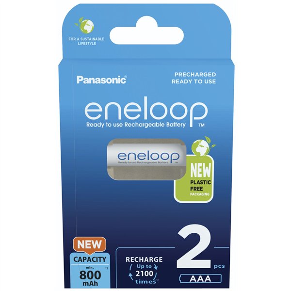1x2 Panasonic Eneloop Micro AAA 800mAh Ni-MH        BK-4MCDE/2BE