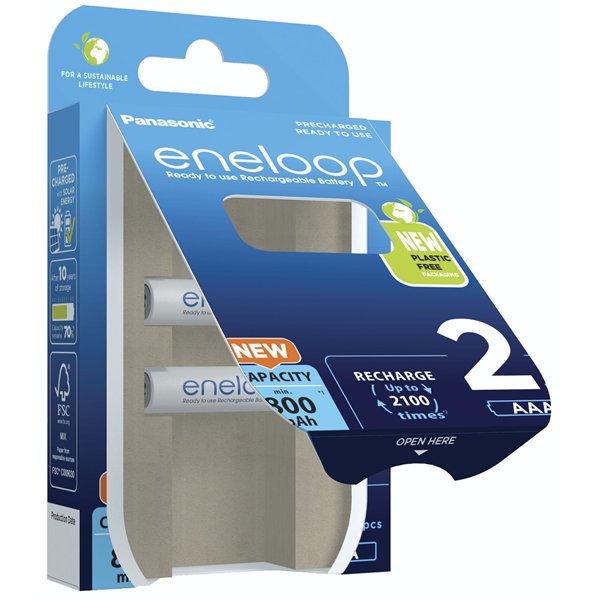 1x2 Panasonic Eneloop Micro AAA 800mAh Ni-MH        BK-4MCDE/2BE