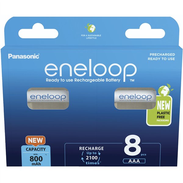 1x8 Panasonic Eneloop Micro AAA 800mAh Ni-MH        BK-4MCDE/8BE