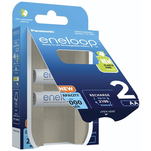 1x2 Panasonic Eneloop Mignon AA 2000mAh Ni-MH       BK-3MCDE/2BE