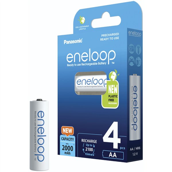 1x4 Panasonic Eneloop Mignon AA 2000mAh Ni-MH      BK-3MCDE/4BE