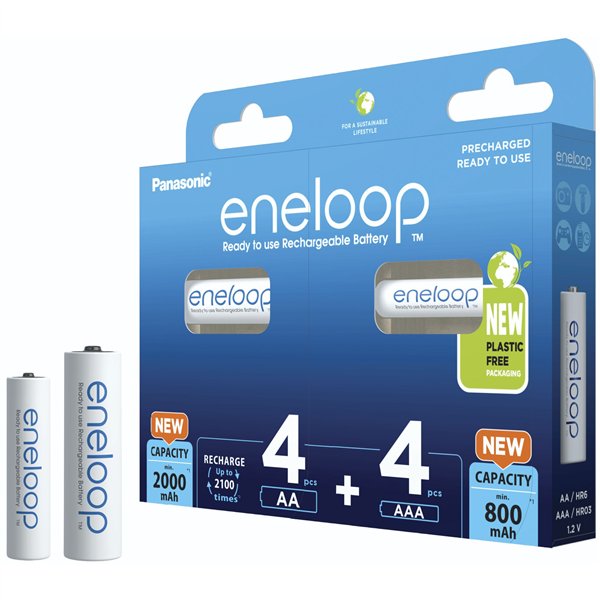 2x4 Panasonic Eneloop Kombipack 4xAA + 4xAAA batt.  BK-KJMCDE44E