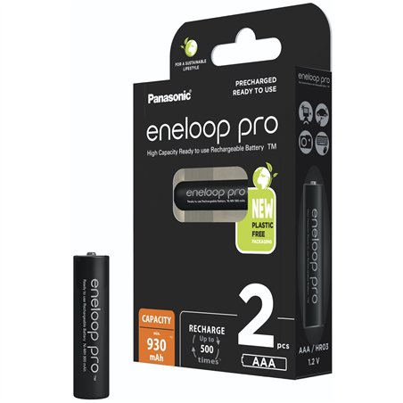 1x2 Panasonic Eneloop Pro Micro 930mAh AAA Ni-MH    BK-4HCDE/2BE