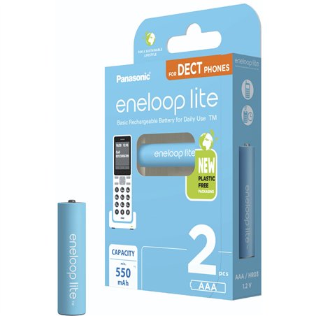 1x2 Panasonic Eneloop lite Micro 550mAh AAA DECT     BK-4LCCE/2DE