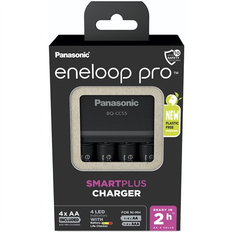 Panasonic Eneloop Smart Plus Ch. BQ-CC55 incl. 4xAA K-KJ55HCD40E
