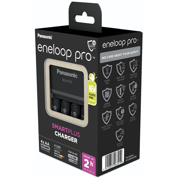 Panasonic Eneloop Smart Plus Ch. BQ-CC55 incl. 4xAA K-KJ55HCD40E