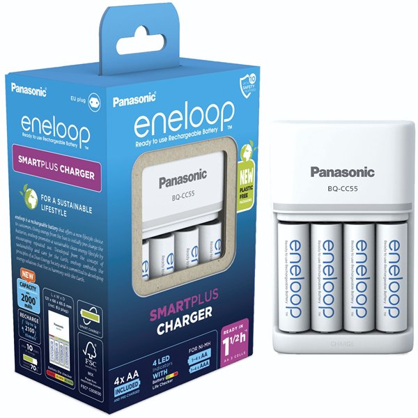 Panasonic Eneloop Smart Plus Cha BQ-CC55 incl. 4xAA K-KJ55MCD40E