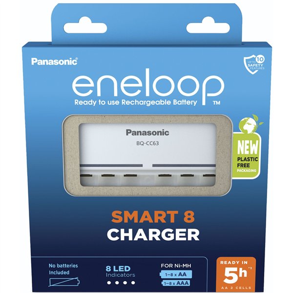 Panasonic Eneloop Smart 8 Charg. BQ-CC63 senza batterie