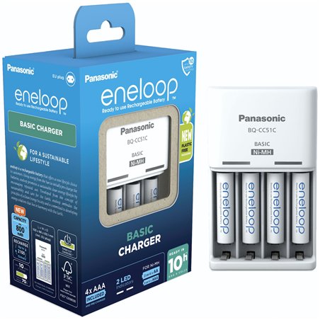 Panasonic Eneloop Basic Charger BQ-CC51 incl. 4xAAA K-KJ51MCD04E