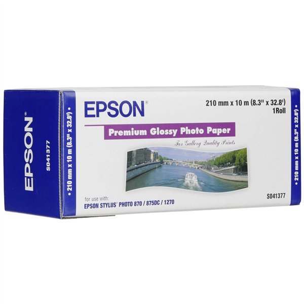 Epson Premium lucida    carta 210 mm x 10 m, 255 g    S 041377