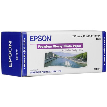 Epson Premium lucida    carta 210 mm x 10 m, 255 g    S 041377