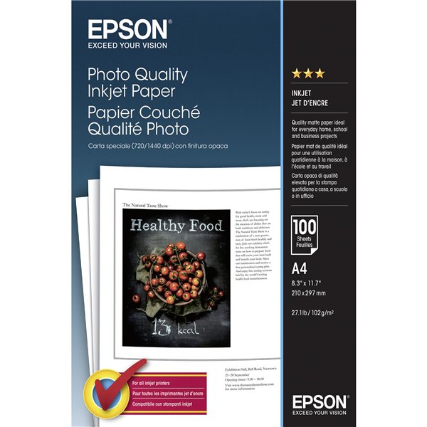 Epson Photo Quality Inkjet Paper A 4, 100 fogli, 104 g   S 041061