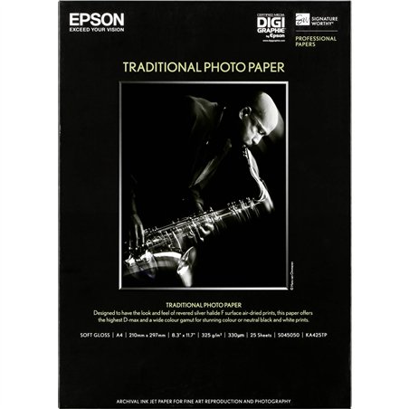 Epson Traditional carta foto satin      A 4, 25 fogli, 330 g