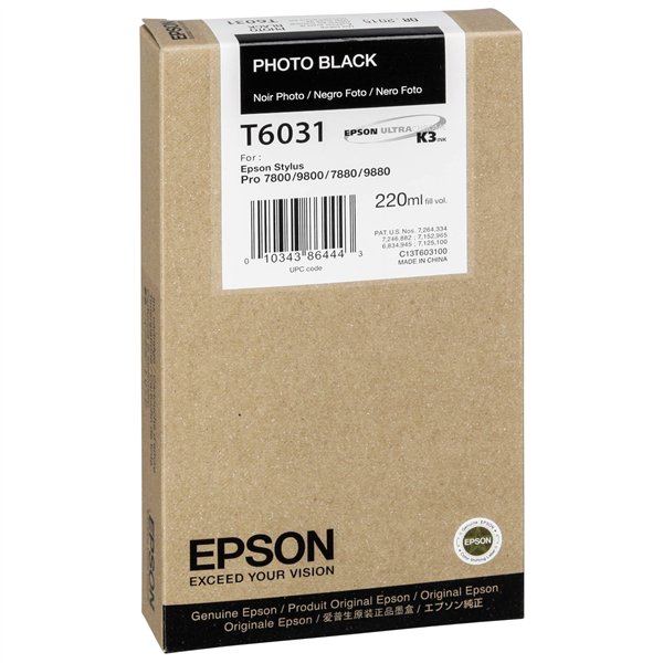Epson cartuccia     foto nero    T 603  220 ml     T 6031