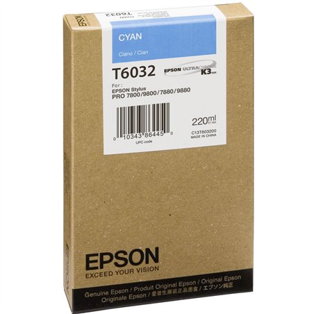 Epson cartuccia     ciano T 603  220 ml             T 6032