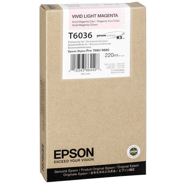Epson cartuccia     vivid light magenta T 603  220 ml     T 6036
