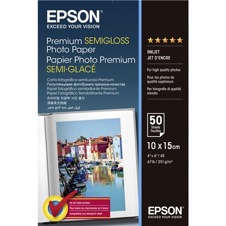 Epson Premium Semigloss Photo carta 10x15, 50 fogli  251 g