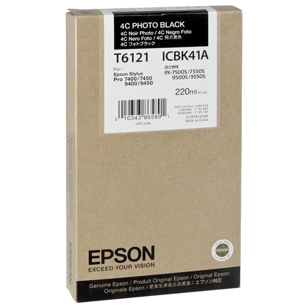 Epson cartuccia     foto  nero T 612  220 ml             T 6121