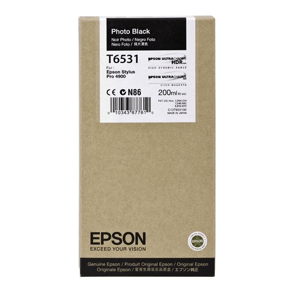 Epson cartuccia     foto nero    T 653 200 ml      T 6531