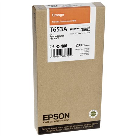 Epson cartuccia     arancio T 653 200 ml              T 653A