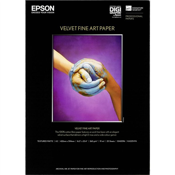 Epson Velvet Fine Art carta A 2 25 fogli, 260 g         S 042096