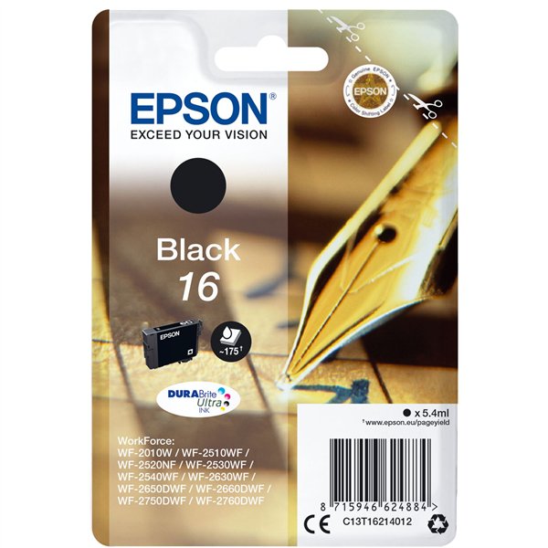 Epson cartuccia nero DURABrite Ultra T 162     T 1621