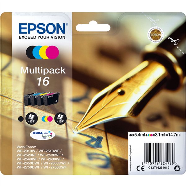 Epson DURABrite Ultra Multipack T 162 BK/C/M/Y            T 1626
