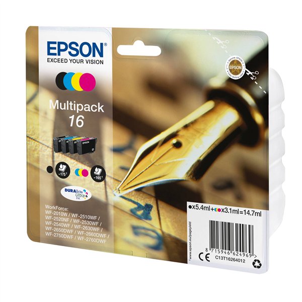 Epson DURABrite Ultra Multipack T 162 BK/C/M/Y            T 1626