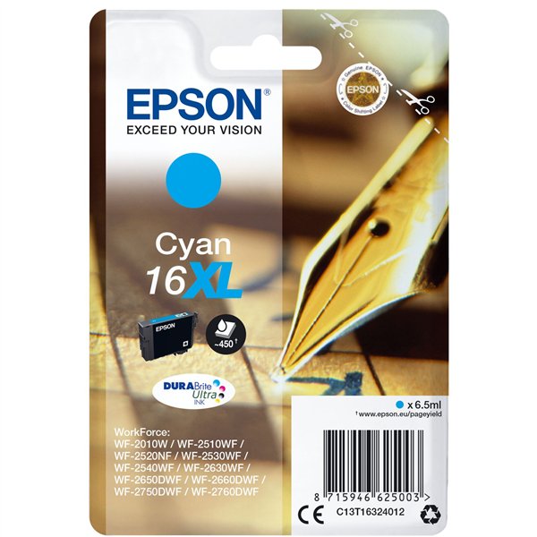 Epson cartuccia XL ciano DURABrite Ultra T 163     T 1632