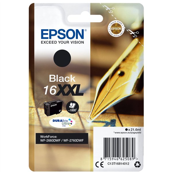Epson cartuccia nero DURABrite Ultra XXL T 168 T 1681
