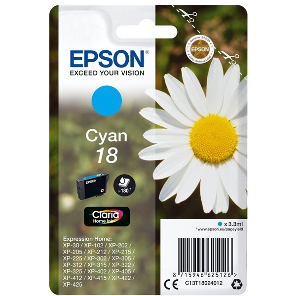 Epson cartuccia ciano Claria Home T 180         T 1802