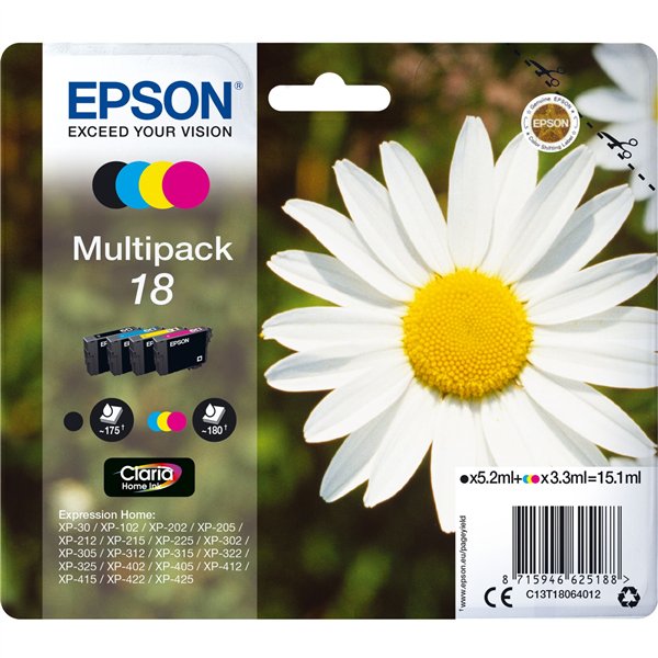 Epson Claria Home Multipack T 180 BK/C/M/Y            T 1806