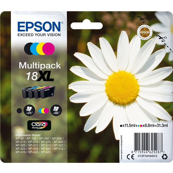 Epson Claria Home XL Multipack T 181 BK/C/M/Y            T 1816