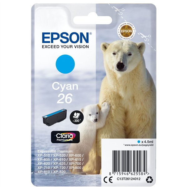 Epson cartuccia ciano Claria Premium T 261      T 2612