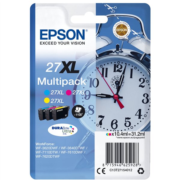 Epson DURABrite Ultra Ink 27 XL Multipack (3 colori)      T 2715