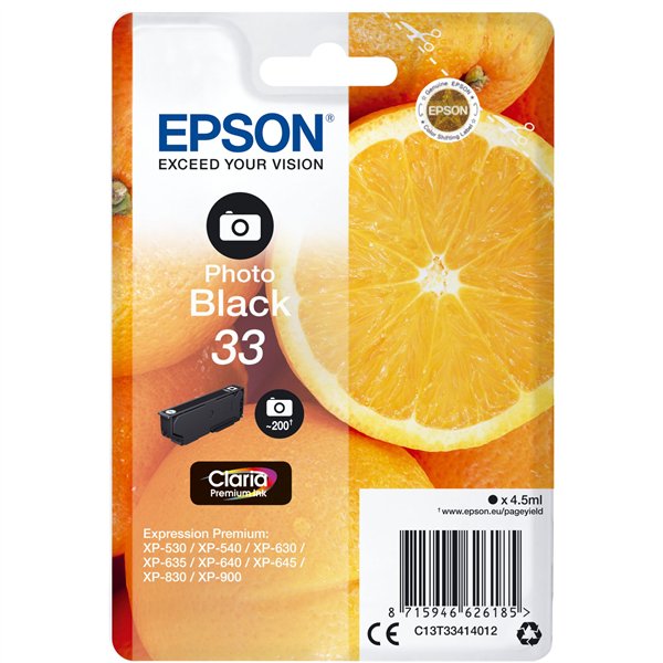 Epson cartuccia foto nero Claria Premium 33         T 3341